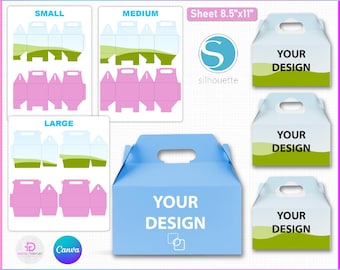 Gable Box Template Bundle, Gable Box Template, Gable Box Bundle, DIY Box Template, Gift Box Svg, Party Favors, Gable Box Label Template