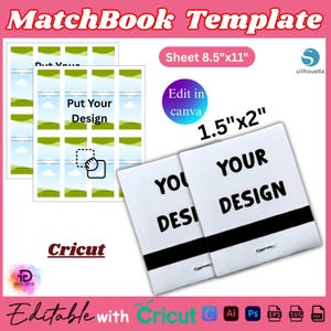 Matchbox Template, Match Book Svg, Matchbook Label Template, Matchbook Packaging, Match Box, Custom Match Box, Canva Editable Matchbox