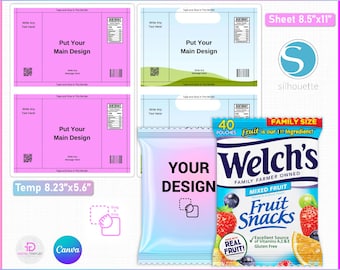Welch&#39;s Fruit Snack Template, Editable Fruit Snack Label, Fruit Snack Template, Welch&#39;s Fruit Snack Wrapper, Party Favor Fruit Snack