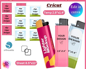 Plantilla de etiqueta para encendedor, etiqueta SVG para encendedor, envoltura fotográfica para encendedor, encendedor personalizado, sublimación de encendedor, encendedor DIY, Canva editable