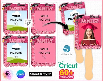 Graduation Fan Template 2025, Custom Grad Fan SVG, Grad Fan DIY, Party Favors, Canva Editable Grad Fan, Paddle Fan Template, Grad Fan Design