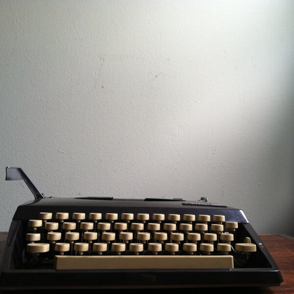 Vintage Triumph Adler Tippa S Portable Typewriter in Black and Cream - 1960s