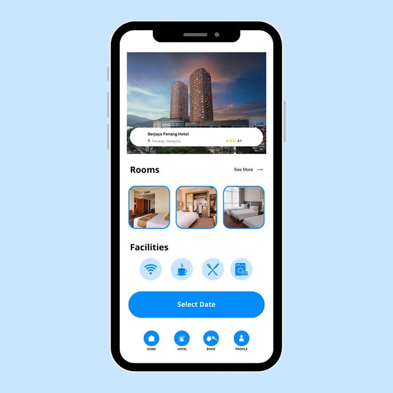 Hotel UI/UX Template Mobile App Design - Etsy