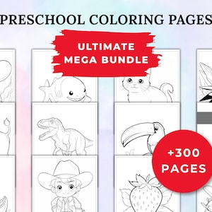 300 Kids Coloring Pages: Toddler, Preschool, Homeschool (PDF Download)