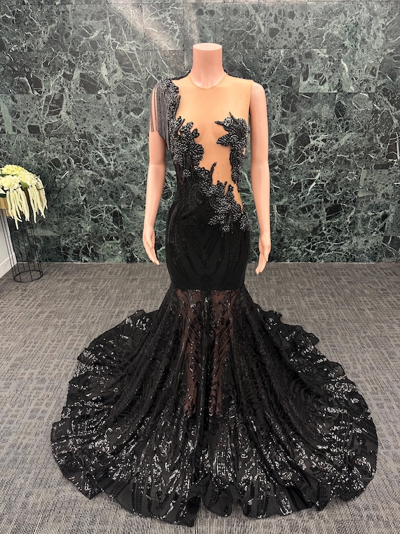 open lace back dress Zapakasa Women Sparkly Hot Pink Sequins Long Prom Dress Mermaid Spaghetti  Straps Backless Evening Party Dress