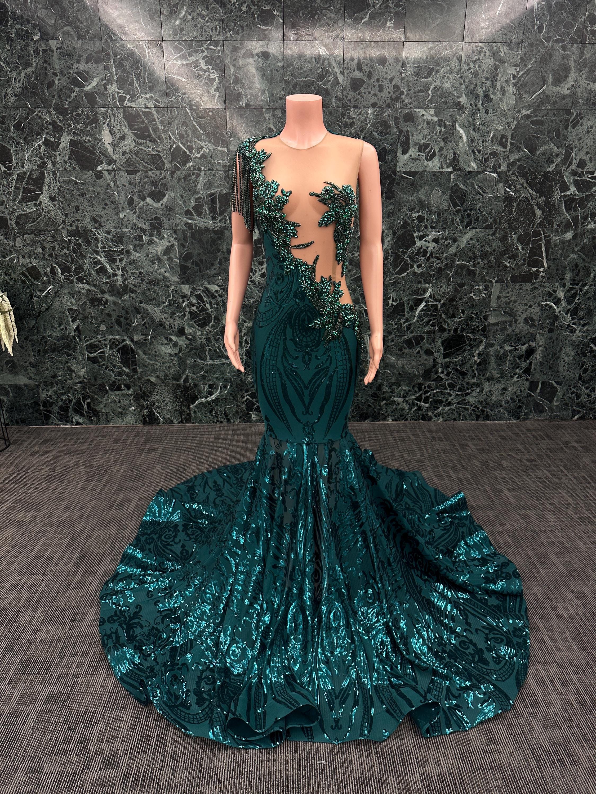Green Sequin Mermaid Prom Dress, Prom Gown, Green Dress, Mermaid Dress