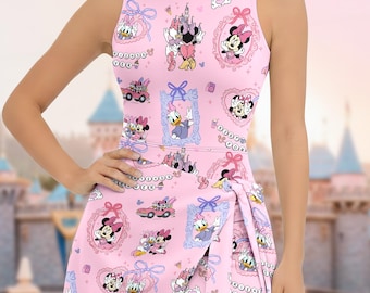 Disney Minnie Daisy Bestie Tennis Dress Skirt, Minnie Mouse Daisy Duck Women Dress, Best Friend Skirt For Women, Disney Trip Matching Dress