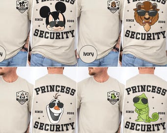 Retro DN Land Dad Shirt, Mickey Princess Security Two-Sided, Olaf The Beast Princess Security Tee, Daddy Squad Trip Outfit, Gift For Dad