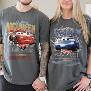 Retro Disney Cars Matching Shirt, Lightning McQueen And Sally Hoodie, McQueen Shirt, Disney Couple Cars Shirt, Disney Shirt Couple Tee
