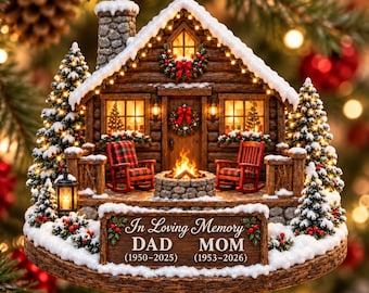 Personalized Mom Dad Memorial Ornament, In Loving Memory Christmas Ornament, Dad Remembrance Gift, Sympathy Gift, Mom Loss Gift