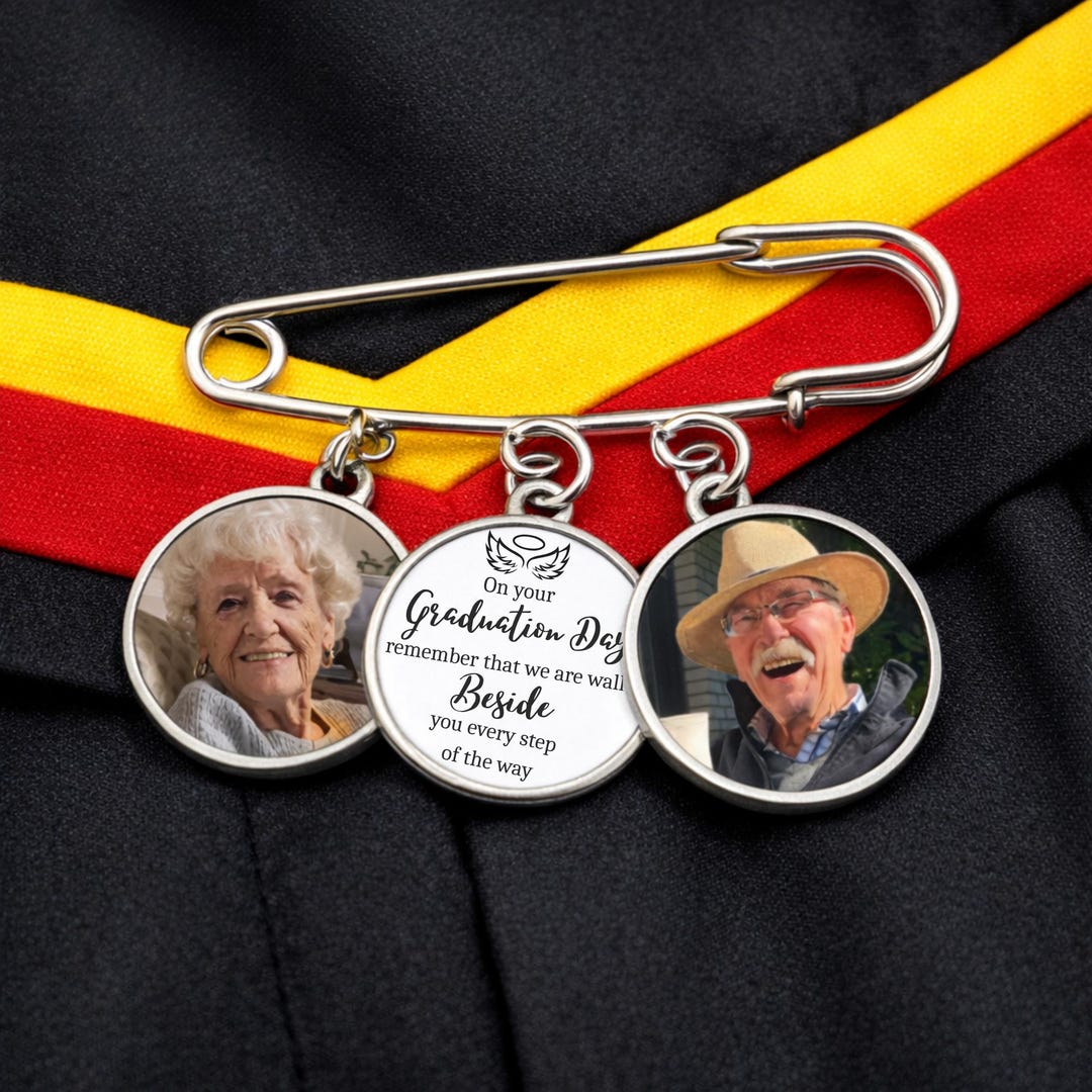 Personalized Graduation Lapel Pin With Photo Charms, Graduation Day ...