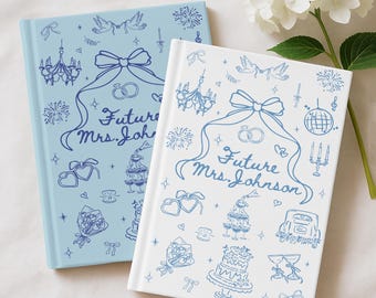 Custom Engagement Journal Book, Personalized Wedding Planning Journal, Wedding Gift For Her, Future Mrs Book, 2025 Bride To Be Bridal Gift