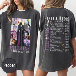 Retro Disney Villains Evil Tour Comfort Colors Shirt, Disney Evil Friends Matching, Bad Witch Disney Shirt, Halloween Evil Queen Women Tee