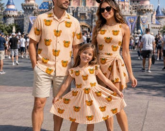 Pumpkin Mouse Striped Wrap Skort Dress, Matching Halloween Outfits, Black Orange Pumpkin Dress, Halloween Party Costume Dress