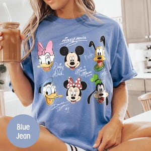 Retro Mickey and Friends Signatures Shirt, Magical Disney Characters Tee, Disney Mouse Head Tee, Mickey & Co Signature Disney Family Shirt