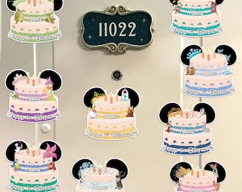 Personalized Wdw Princess Birthday Cake Magnets, Best Birthday Ever Cruise Door Magnets, Princess Birthday Family Cruise Stateroom Magnet