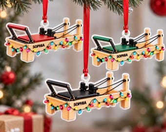 Personalized Pilates Equipment Xmas Ornament, Custom Pilates Art, Pilates Equipment Ornament, Pilates Studio Fitness Decor Gift