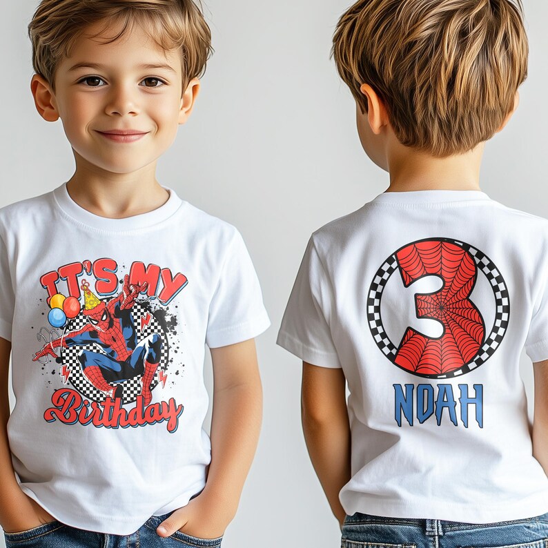 Wdw Spiderman Birthday Boy Shirt, Marvel Birthday Party Gift, Wdw Kids Birthday Tee, Superhero Sweatshirt, Marvel Toddler Birthday immagine 4