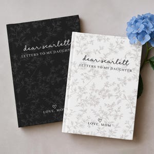 Personalized Letters to My Daughter Journal, Custom Name Memory Book, French Toile Keepsake Notebook, Baby Girl Shower Gift for New Mom