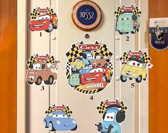 Personalized Wdw Cars Door Magnet, Cars Mater Doc Hudson Sally Cars Characters Wdw Cruise Magnet, Family Cruise Stateroom Door Decor