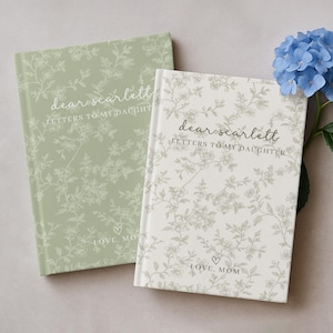 Personalized Letters to My Daughter Journal, French Toile Keepsake Notebook, Custom Name Memory Book, Baby Girl Shower Gift for New Mom