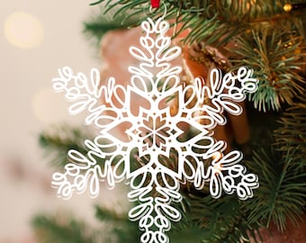 Personalized Name Snowflake Acrylic Ornament, Custom Snowflake Ornament, Family Christmas Decor, Friendship Ornament, Christmas Gifts