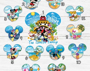 Personalized Mickey And Friends Summer Cruise 2025 Magnet, Wdw Cruise Door Magnet, Family Cruise Magnets, Cruise Ship Stateroom Decor