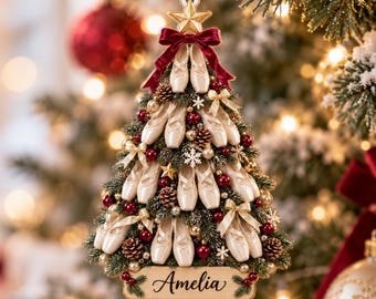 Personalized Ballet Shoe Christmas Tree Ornament 2026, Ballet Dancer Gift, Ballerina Holiday Keepsake Decor, Gift for Girl