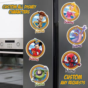 Personalized Disney Characters Cruise Line Magnet, Custom Disney Mickey Princess Toy Story Cruise Door Decor, Disney Magnet Stateroom Decor