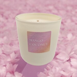 Coconut Mango Soy Candle – Tropical Scented Candle, Handmade Vegan Candle, Summer Gift, Fruity Aromatherapy Candle, Beachy Home Decor