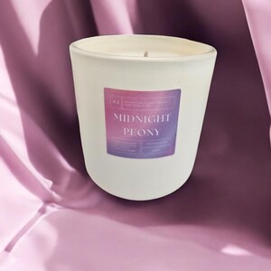 Midnight Peony Soy Candle - Floral Scented Candle Romantic Clean Burn  Natural Soy Wax Gift for Her Home Fragrance  Small Batch Candle