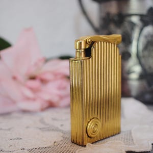 Vintage GOLD filled LIGHTER very unique rare FLAMSONG musical lighter