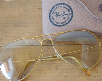 Óculos de Sol Aviador Ray-Ban Vintage: Modelo Bausch & Lomb Ray-Ban Changeables dos anos 70 com Estojo