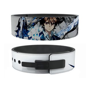 Ceinture d'haltérophilie anime faite main, ceinture de gymnastique, équipement de fitness, design anime, accessoire d'entraînement, cadeau pour elle