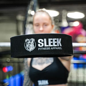 SLEEK Strange Belt 10mm Black Suede Leather Lever Belt, Weight Lifting Belt, Custom Powerlifting Gym Belt