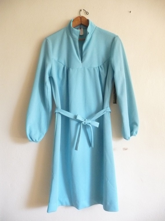 light blue shift dress with sleeves