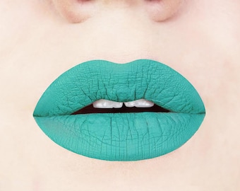 Sea Foam Liquid Lipstick. Blue Green Lipstick. Matte Lipstick. Blue Lipstick. Sea Foam Lipstick, Vegan. Cruelty-free. Halloween Makeup