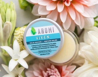 Parfum solide Vixen.  Parfum pour femme.  Parfum solide.  Parfum fruité.  Cadeau pour femme.  Bas de Noël pour femme.  Végétalien, sans cruauté envers les animaux