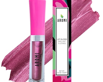 Aromi Berry Dusk Lip Gloss | Moisturizing, Glossy Finish, Shimmery, Vegan, Cruelty-free, Rosy Mauve, Dusty Rose Lip Color