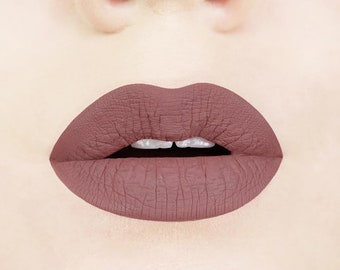 Sepia Brown Liquid Lipstick.  Liquid to Matte. Grey-Brown Lipstick.  Vegan and Cruelty-Free.  Brown Lipstick. Dye-free Lipstick. Greige