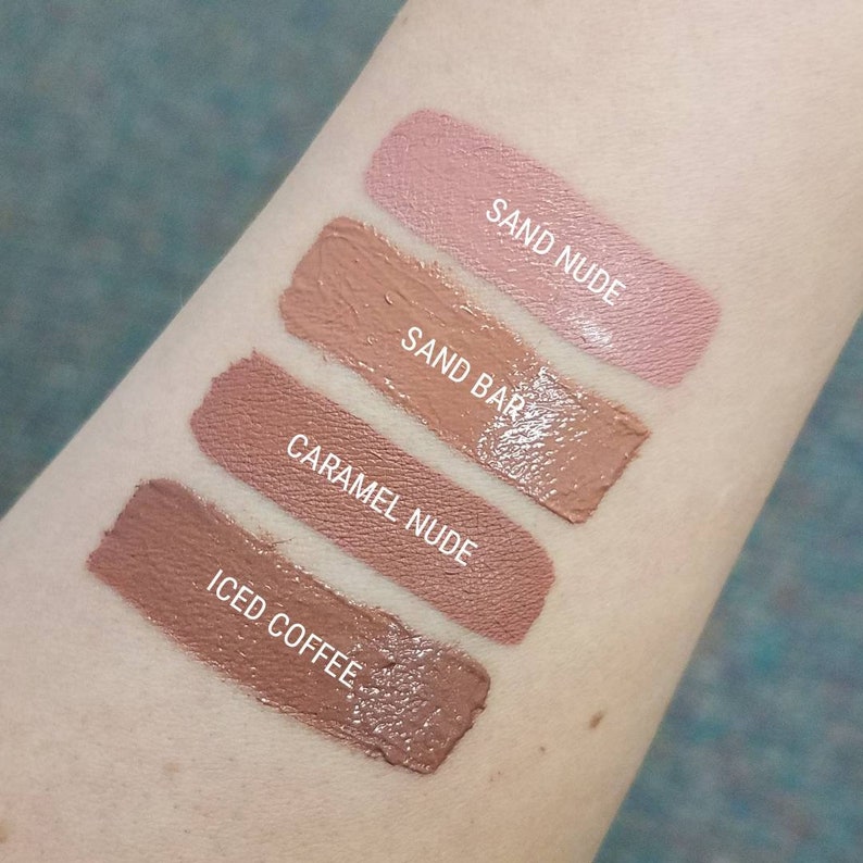 Sand Nude Matte Liquid Lipstick. Nude Liquid Lipstick, Vegan and Cruelty-free Lipstick, Light Brown Liquid Lipstick, Cosmetics, Makeup image 3