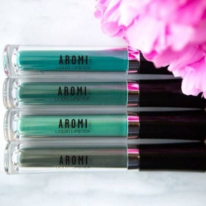 Green Matte Liquid Lipstick Bundle - four shades handmade in small batches with vegan and cruelty-free ingredients
