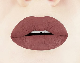 Magnetic Mahogany Matte Liquid Lipstick.  Glossy to Matte. Brown. Dark. Vegan. Cruelty-free. Gluten Free. Liquid-to-Matte. Cosmetics. Makeup