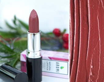 Maroon Natural Lipstick, vegan makeup, cruelty-free beauty, burgundy lips, gluten free, organic lipstick, dye-free lipstick, dark red