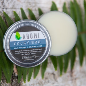 Cocky Bro Solid Cologne, Men's Fragrance, Travel Cologne, Alcohol Free Cologne, Balm and Salve, Stocking Stuffer, Vegan, Cruelty-free, Funny image 1
