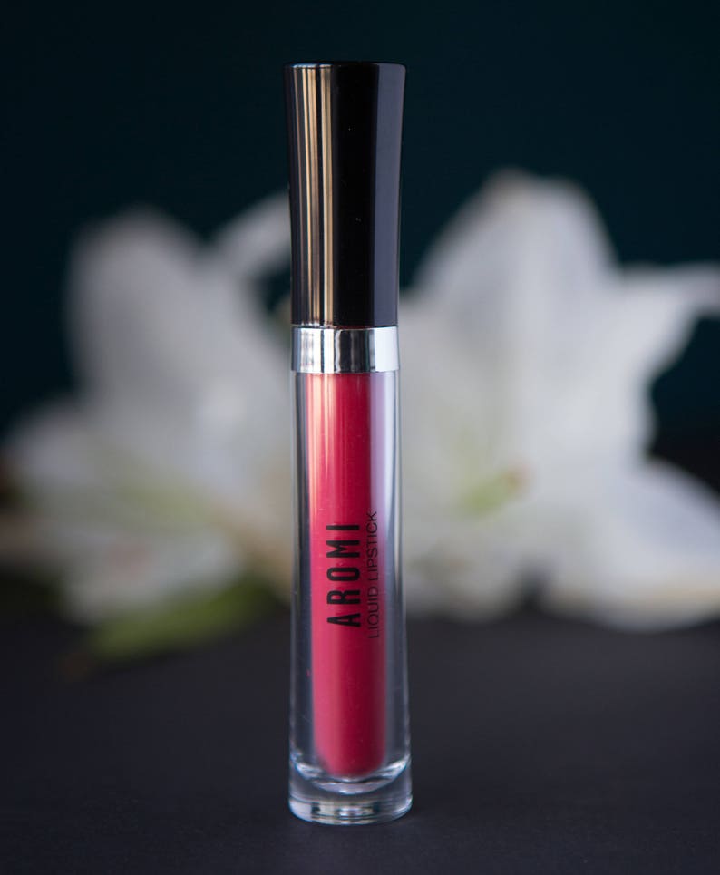 Cherry Red Matte Liquid Lipstick. Glossy to Matte. Makeup. Cosmetics. Liquid Lips. Liquid-to-Matte. Gift for Her. Best Liquid Lipstick. image 6