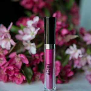 Forbidden Fuchsia Matte Liquid Lipstick. Berry Lipstick. Purple. Liquid to Matte Lipstick. Vegan. Cruelty-free. Makeup. Glossy to Matte. image 2