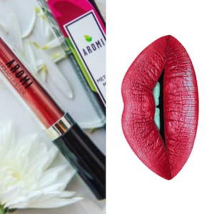 Candy Apple Metallic Matte Liquid Lipstick, red lipstick, vegan lipstick, metallic liquid lipstick, makeup, cosmetics, cruelty-free lipstick