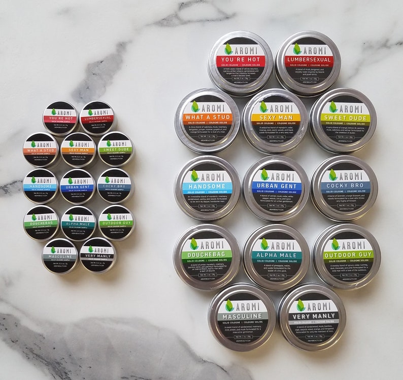 All 13 Solid Cologne Samples - Men's Solid Fragrance, Mini Size, Sample Pack, Manly Gift Idea, Vegan Cologne, Cruelty-free,Travel Cologne image 3