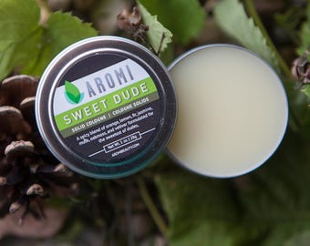 Aromi Solid Cologne - Sweet Dude, Men's Fragrance, Travel Cologne, Alcohol-Free, Vegan, Cruelty-Free, Spicy, Woodsy Scent, Men's Gift